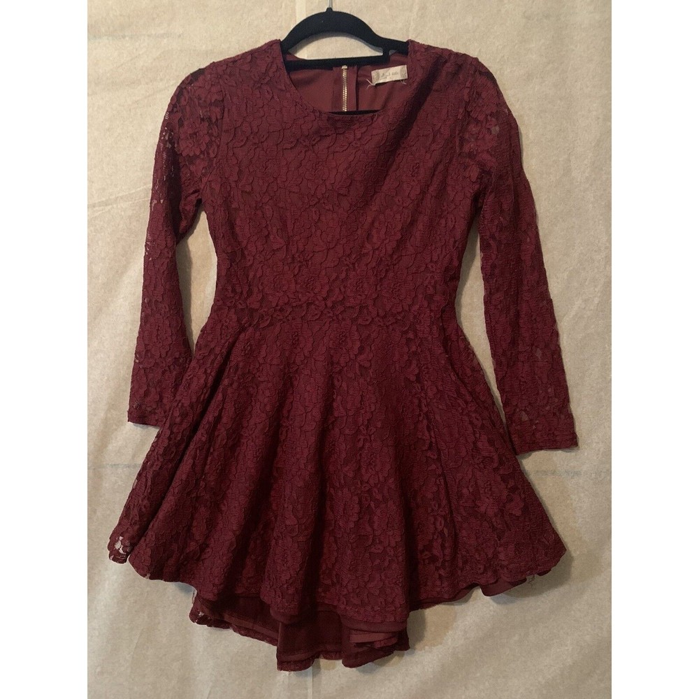 ALTAR'D STATE Burgundy Long Sleeve Lined Dress Size S (1376)